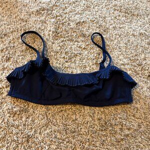 Princesse Tam-Tam navy blue fringe bikini top